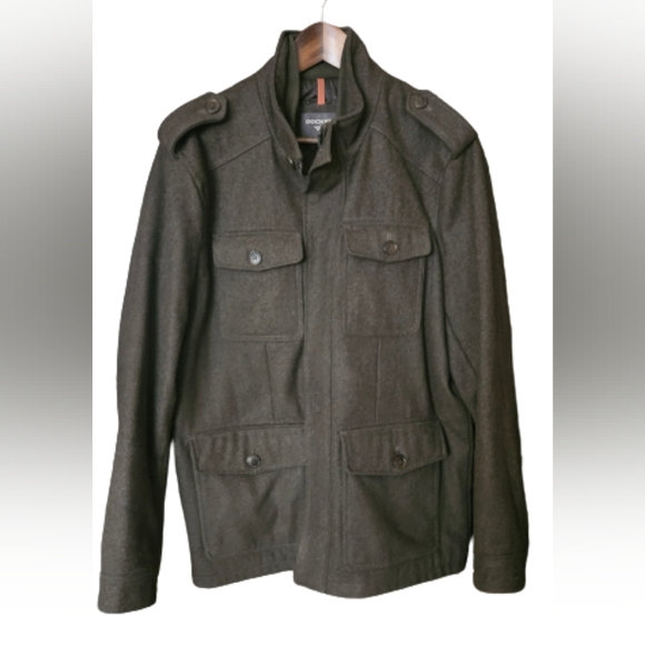 Dockers Melton Four Pocket Military Field Jacket - Picture 1 of 7